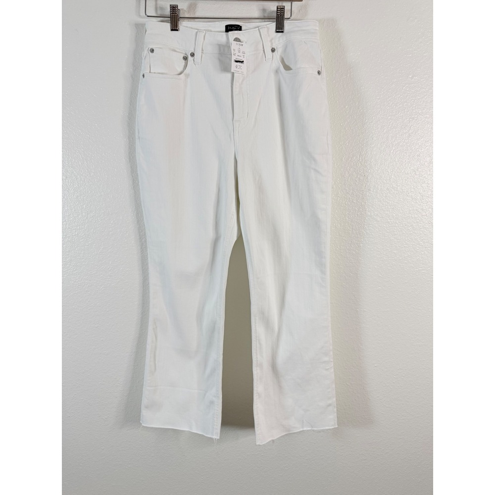 J.Crew Curvy Mid-Rise Flare Crop Jeans White Signature Stretch CG432 Size 29